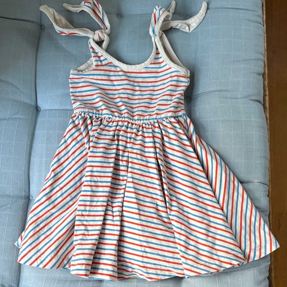 Alice + Ames Girls Striped Tie-Shoulder Sundress - Blue & Red